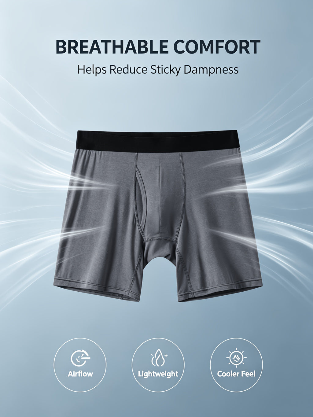 Boxer respirant bambou homme — lot de 5