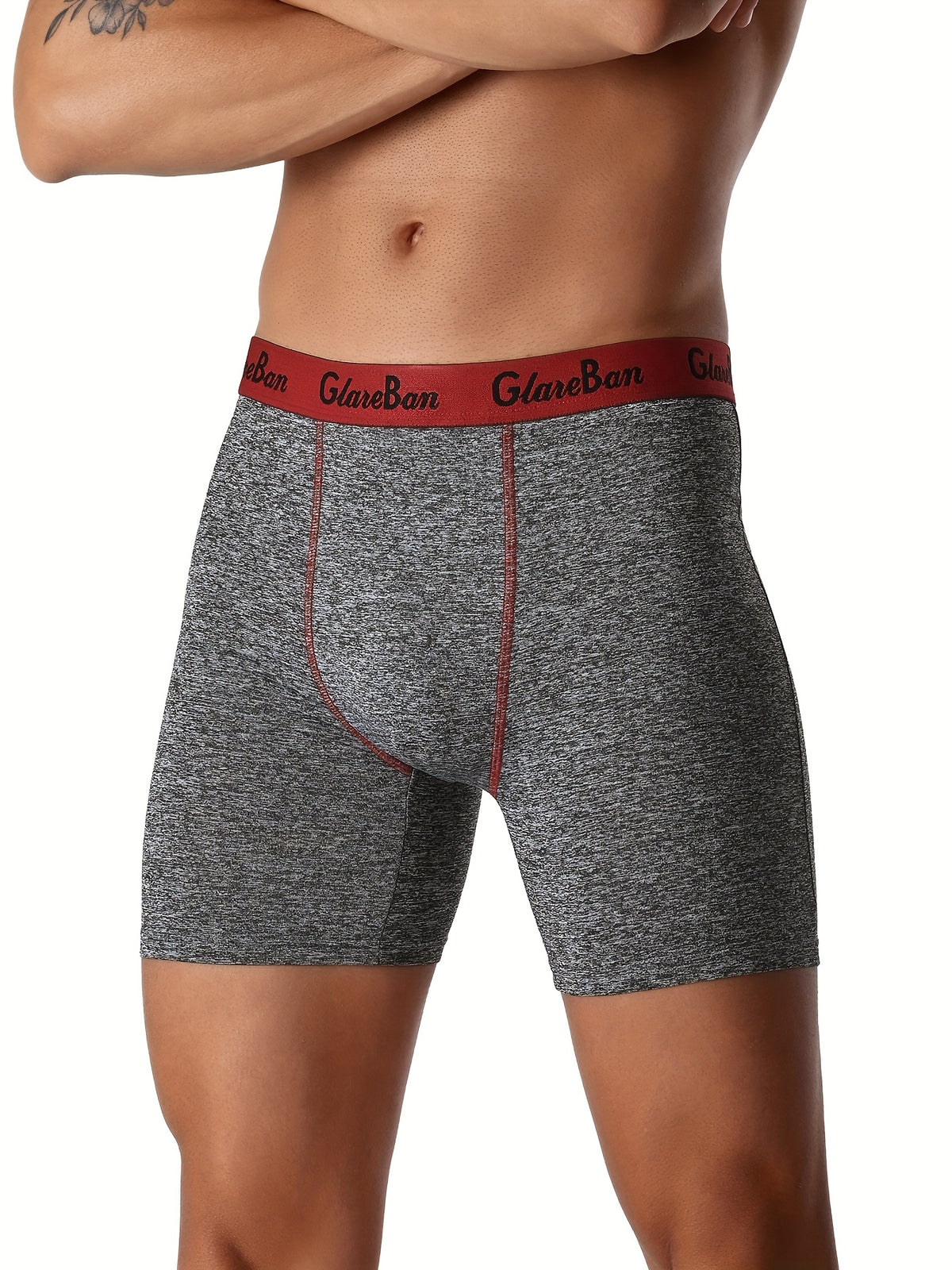 Boxer long microfibre homme — lot de 5, uni, assortiment E