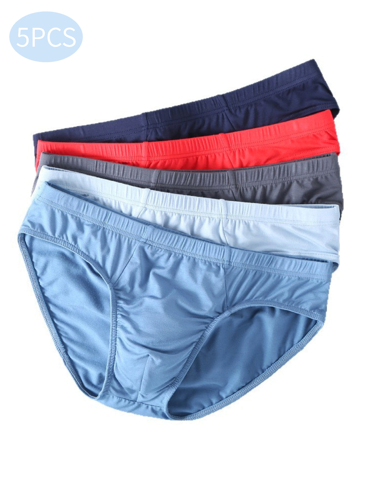 Slip grande taille respirant coton homme — lot de 5, uni