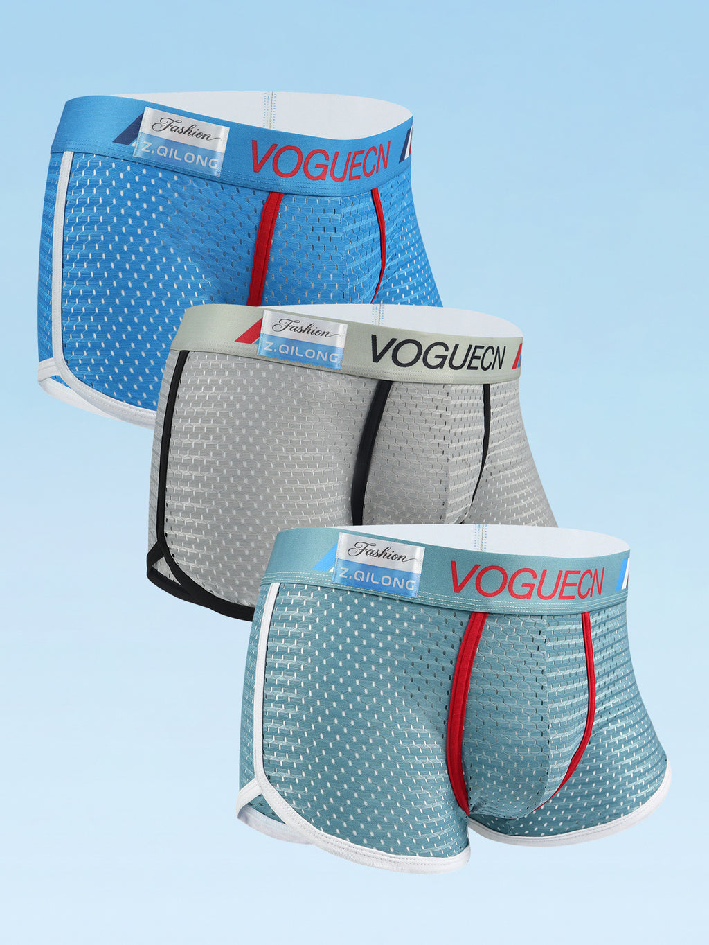 Boxer de sport séchage rapide microfibre homme — lot de 3, uni, assortiment S