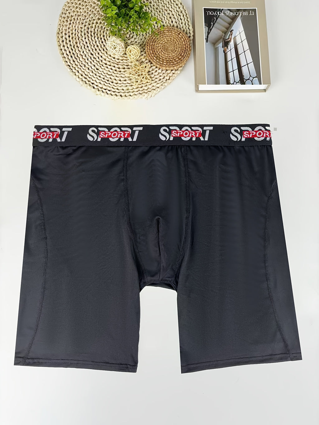 Boxer long grande taille microfibre homme — lot de 6, uni