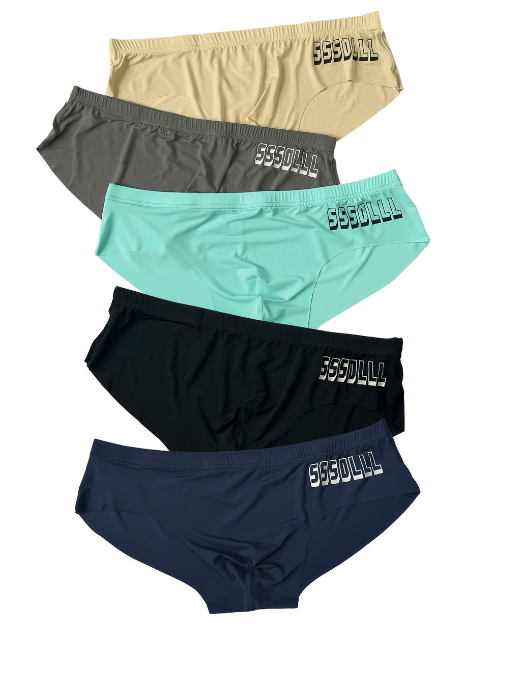 Slip sans couture grande taille microfibre homme — lot de 5, uni