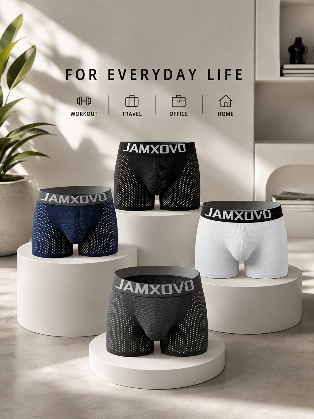 Boxer de sport séchage rapide microfibre homme — lot de 2, uni