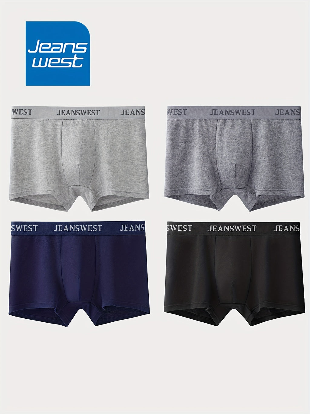 Slip respirant coton homme — lot de 4, uni