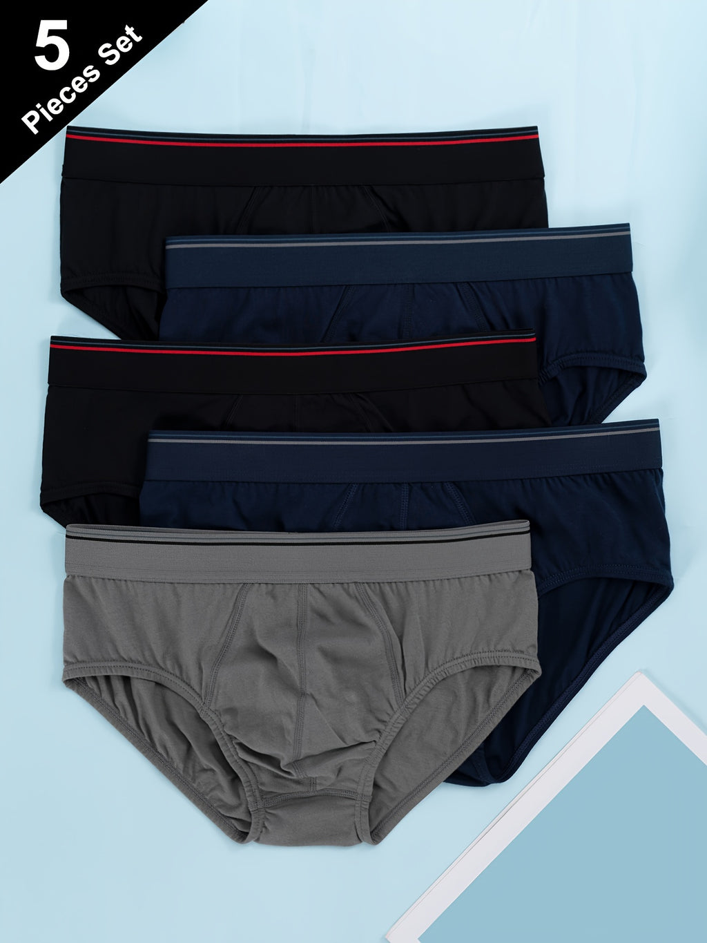Boxer respirant coton homme — lot de 5, rayé