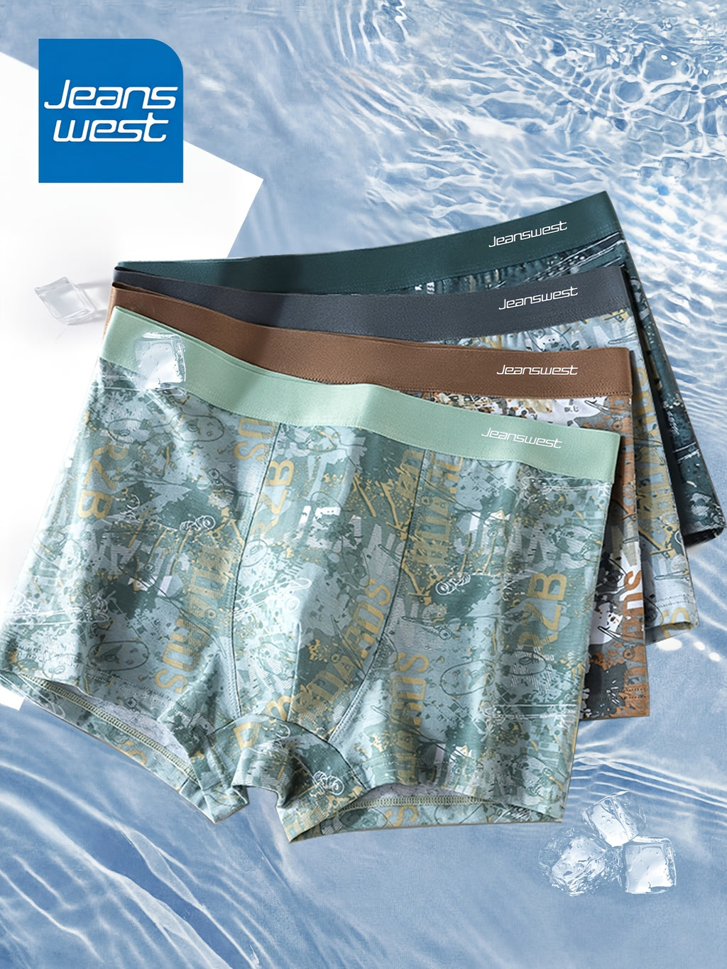 Boxer respirant microfibre homme — lot de 4, imprimé, du S au XXL
