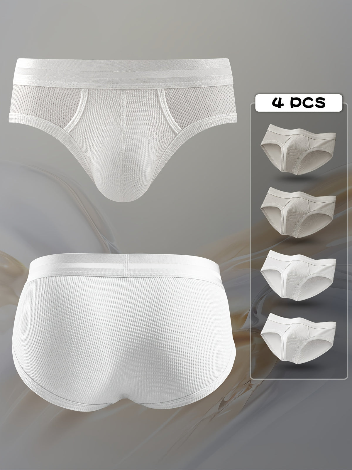 Slip respirant bambou homme — lot de 4, uni, assortiment A