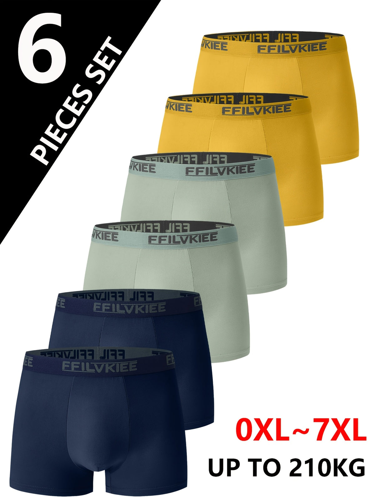Boxer grande taille de sport microfibre homme — lot de 6, uni