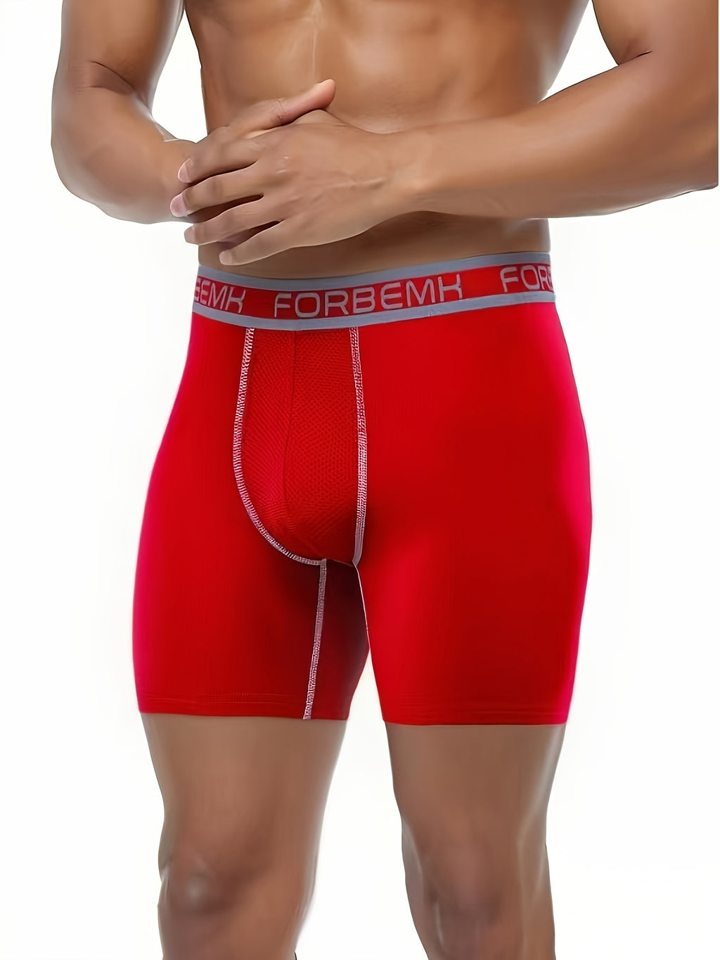 Boxer long de sport microfibre homme — lot de 3, 【rouge】