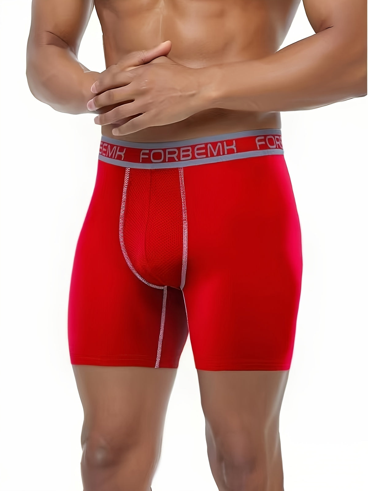Boxer long de sport microfibre homme — lot de 3, 【rouge】