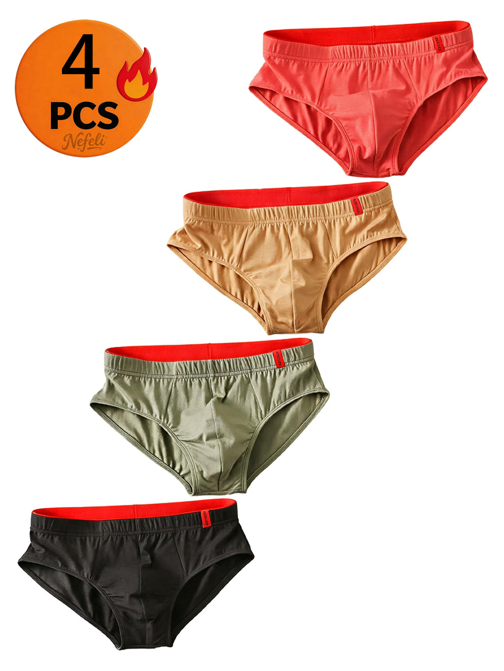 Slip extensible coton homme — lot de 4, 5 % d'élasthanne