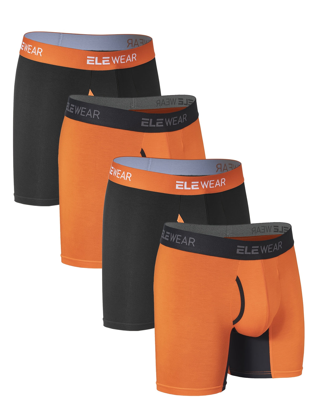 Boxer long respirant bambou homme — lot de 4