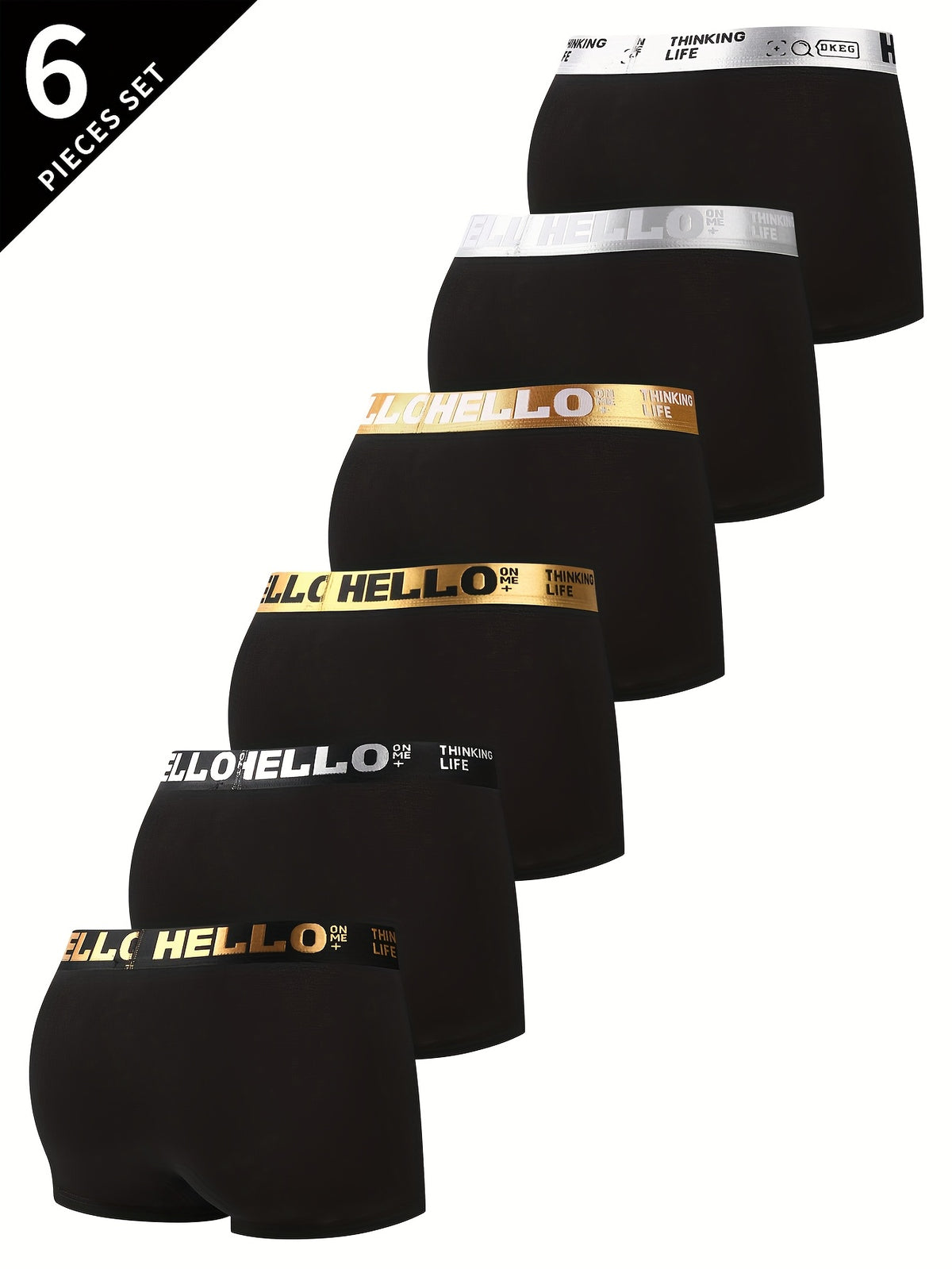 Boxer respirant microfibre homme — lot de 6, noir