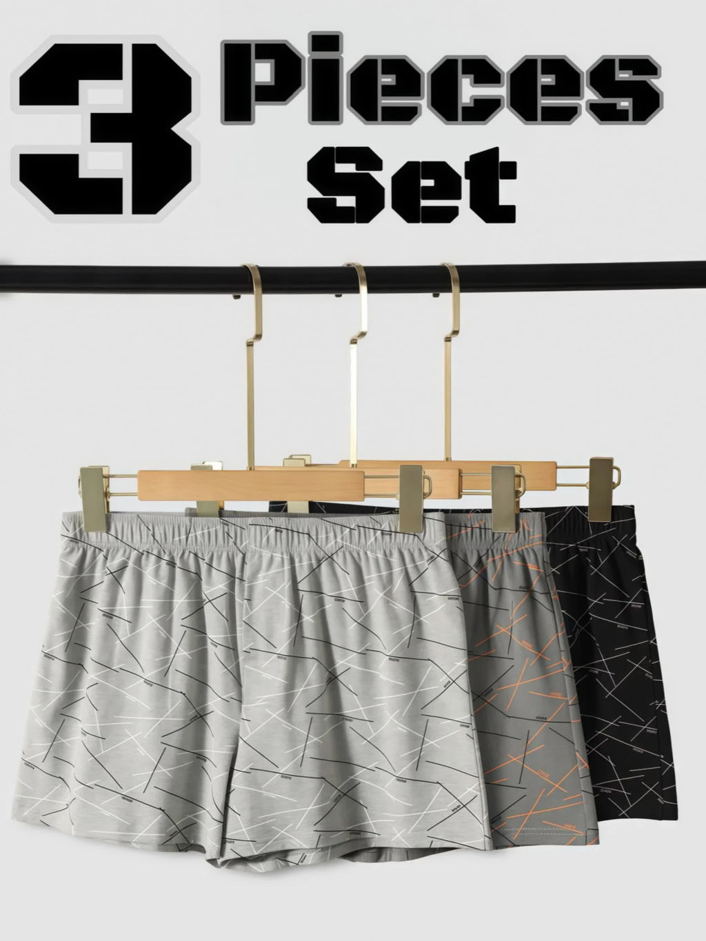 Boxer coton homme — lot de 3, imprimé, assortiment S, du S au XL