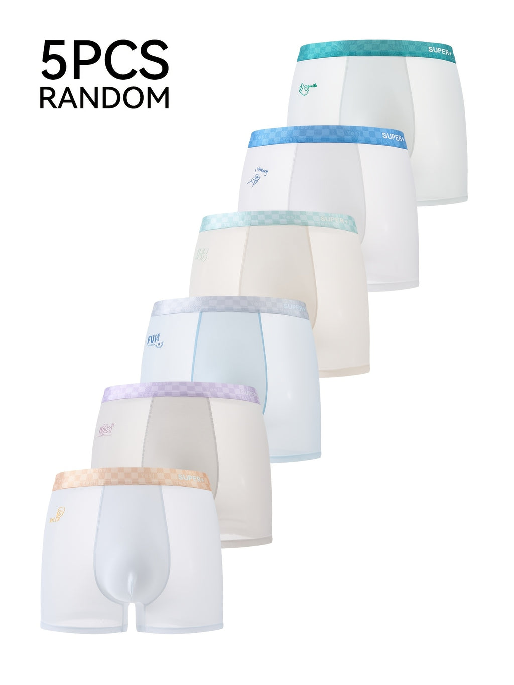 Boxer respirant microfibre homme — lot de 5, imprimé, du XS au XXL