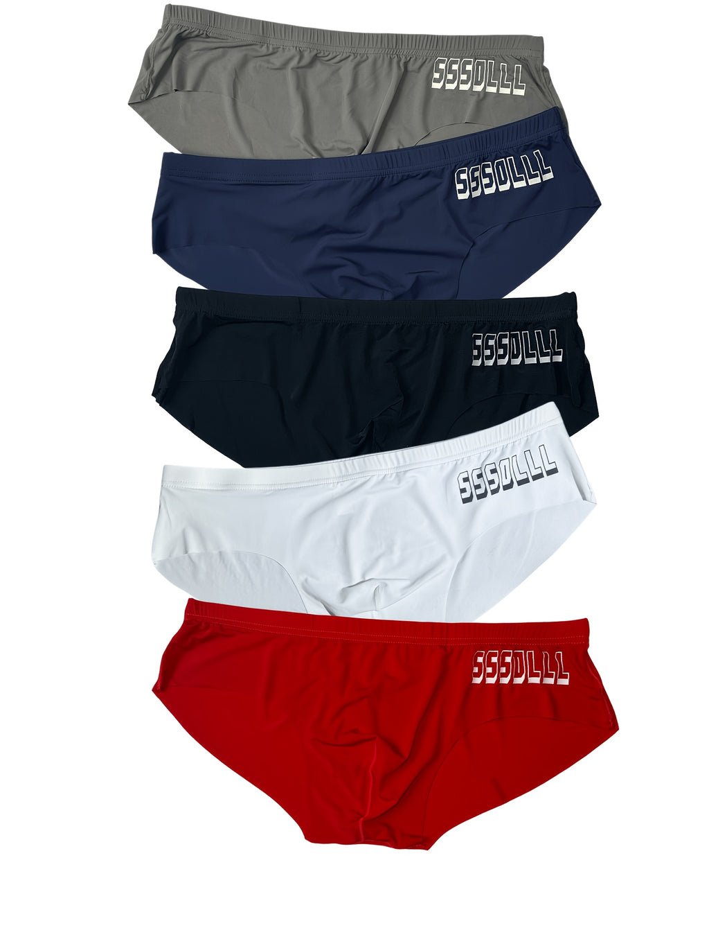 Slip sans couture grande taille microfibre homme — lot de 5, uni