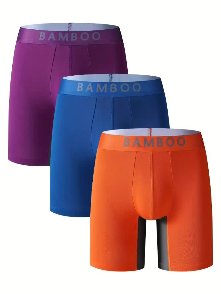 Boxer bambou homme — lot de 3, uni
