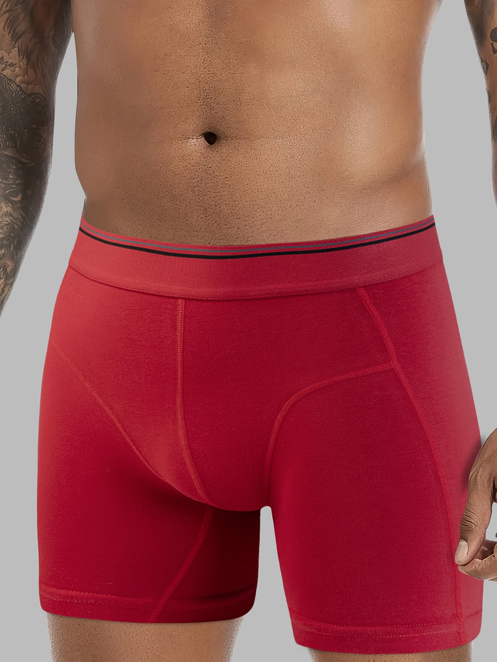 Boxer long de sport coton homme — lot de 3, uni