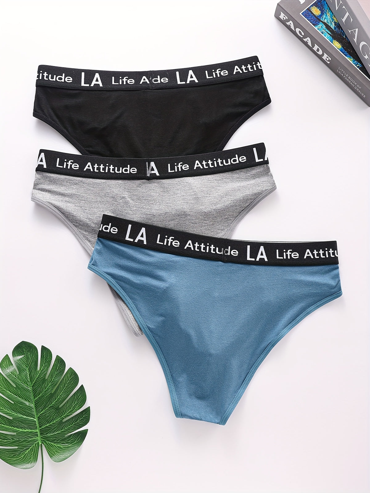 Slip respirant bambou homme — lot de 3, noir + gris foncé + bleu marine