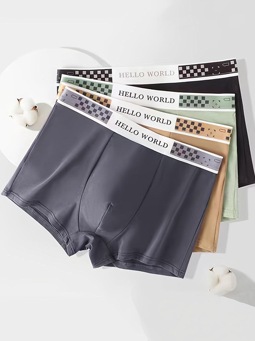 Boxer de sport respirant coton homme — lot de 6, uni, du XS au XL