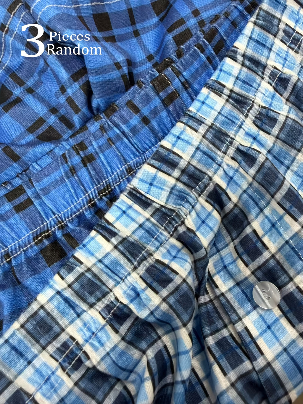 Boxer long de sport microfibre homme — lot de 3, à carreaux
