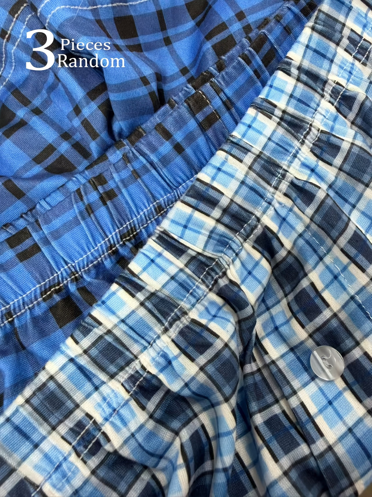 Boxer long de sport microfibre homme — lot de 3, à carreaux