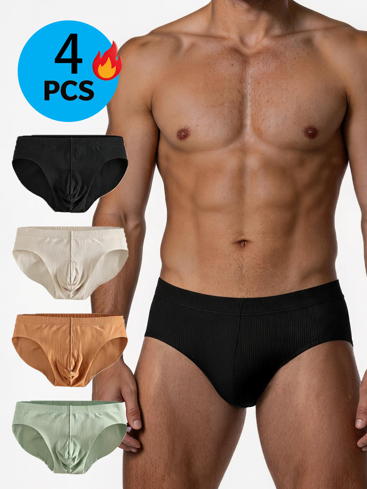 Slip taille basse respirant microfibre homme — lot de 4, uni, du S au XL