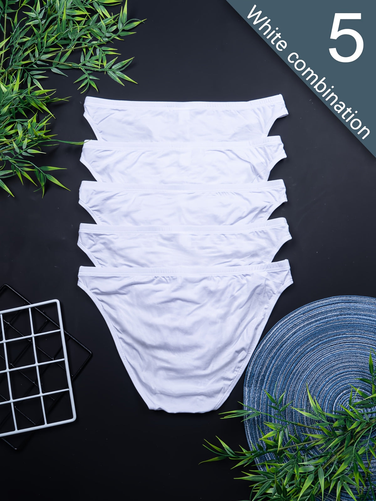 Slip respirant bambou homme — lot de 5, uni, du S au XXL