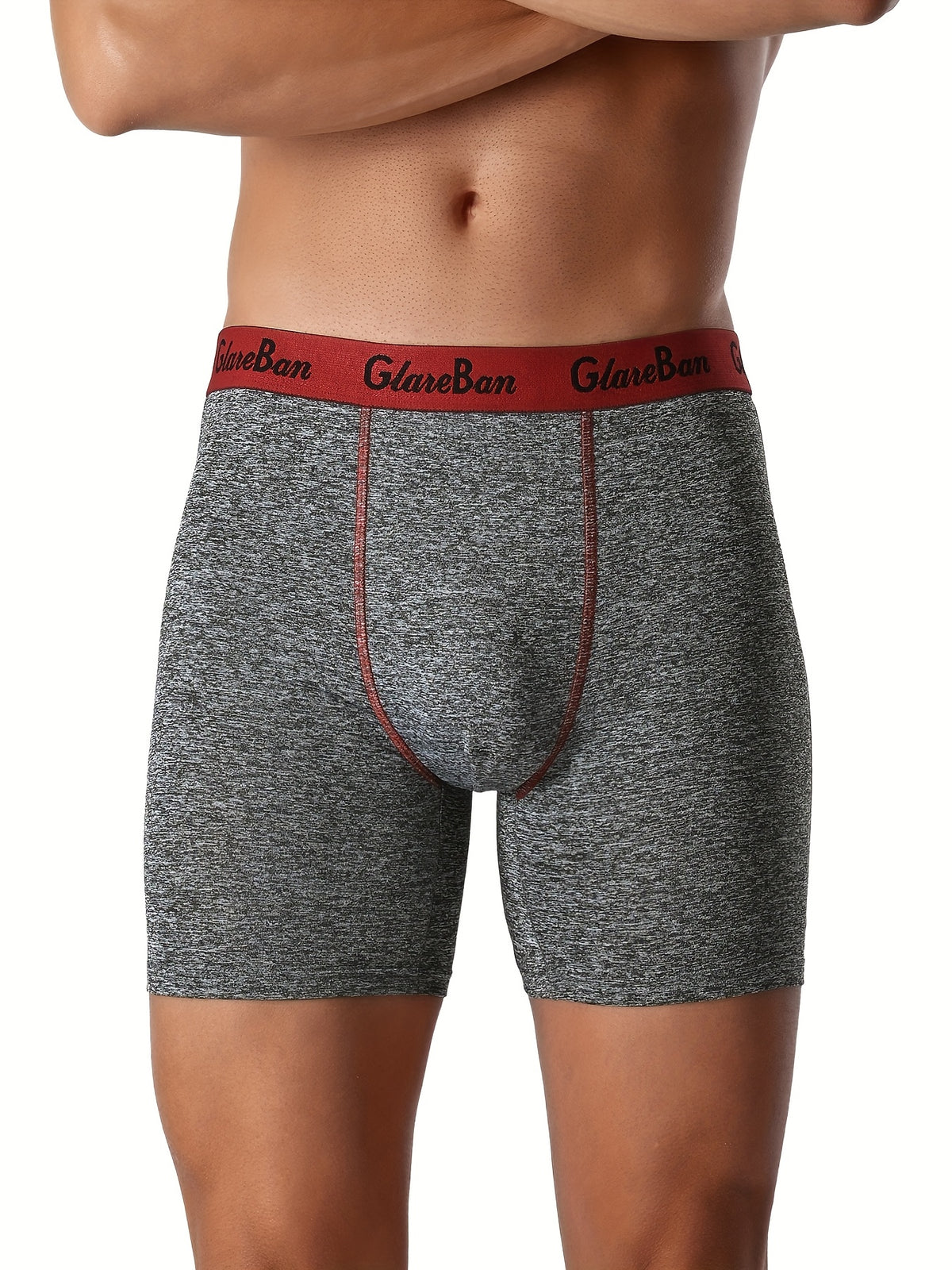 Boxer long microfibre homme — lot de 5, uni, assortiment E