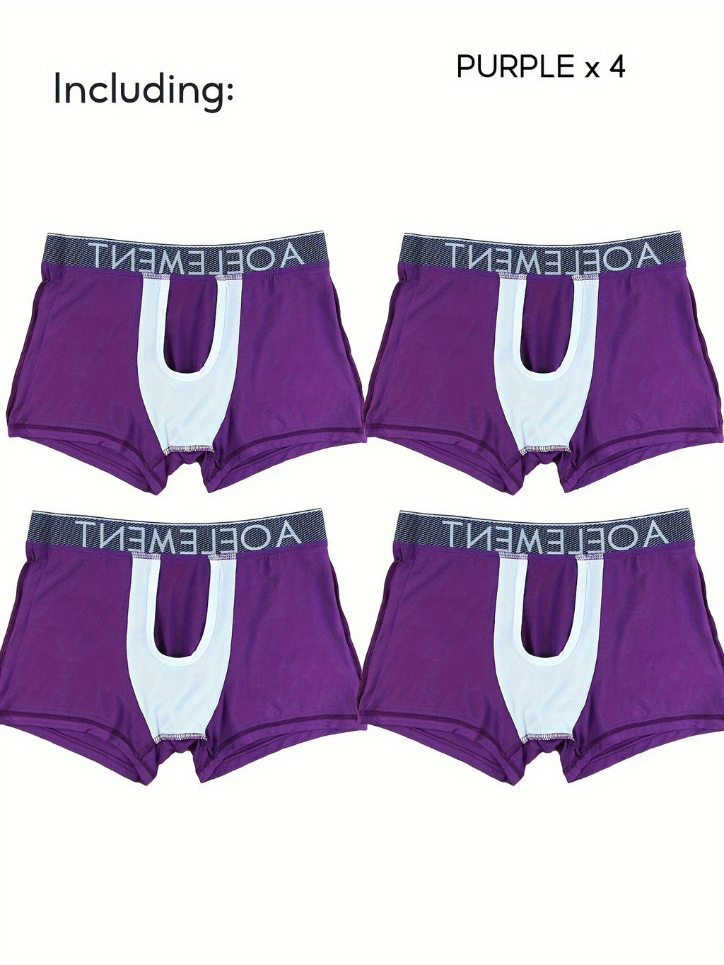 Slip large respirant homme — lot de 4, uni