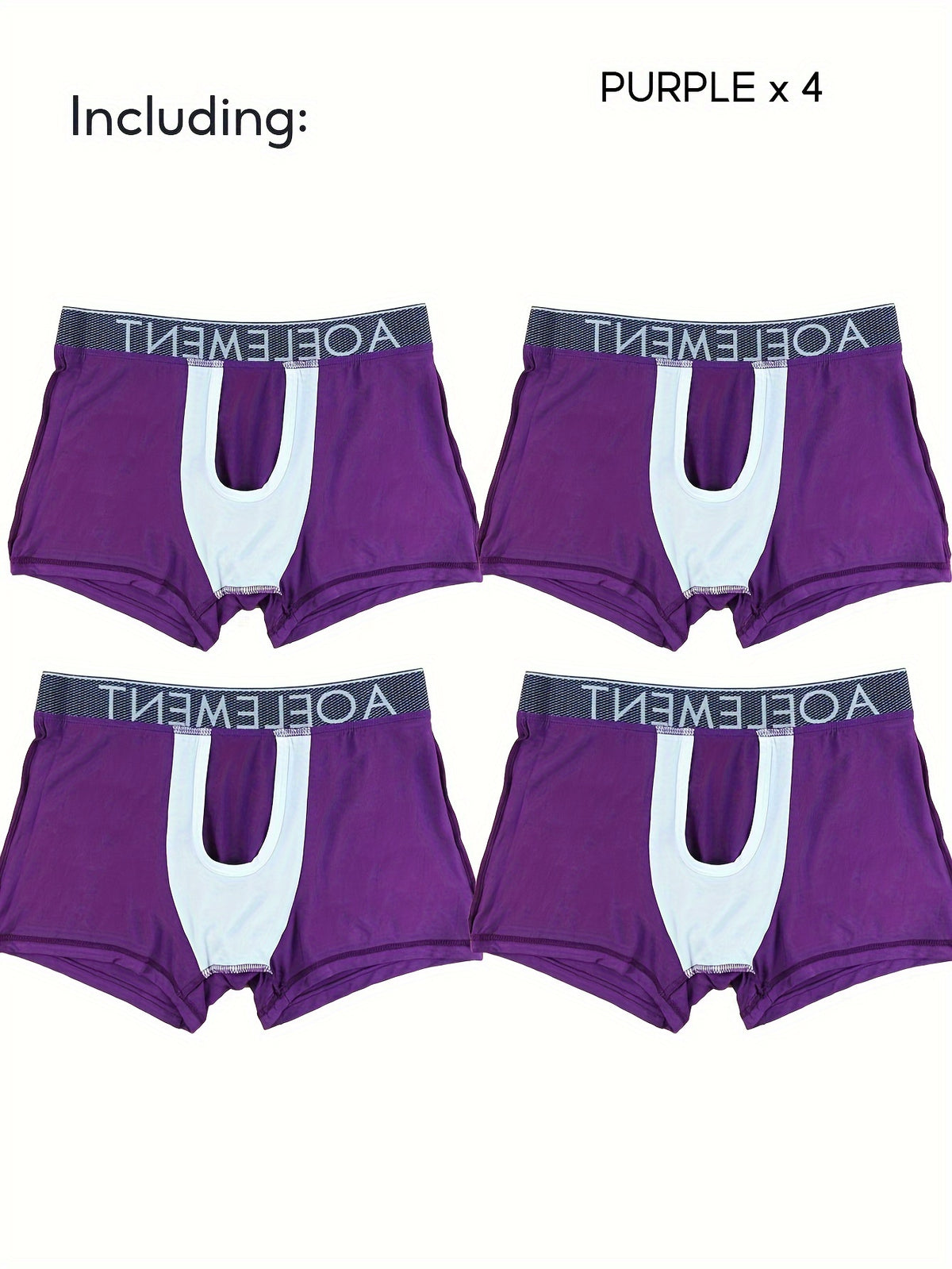 Slip large respirant homme — lot de 4, uni