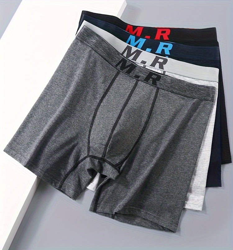 Boxer de sport respirant coton homme — lot de 4, uni, assortiment S, du S au 3XL