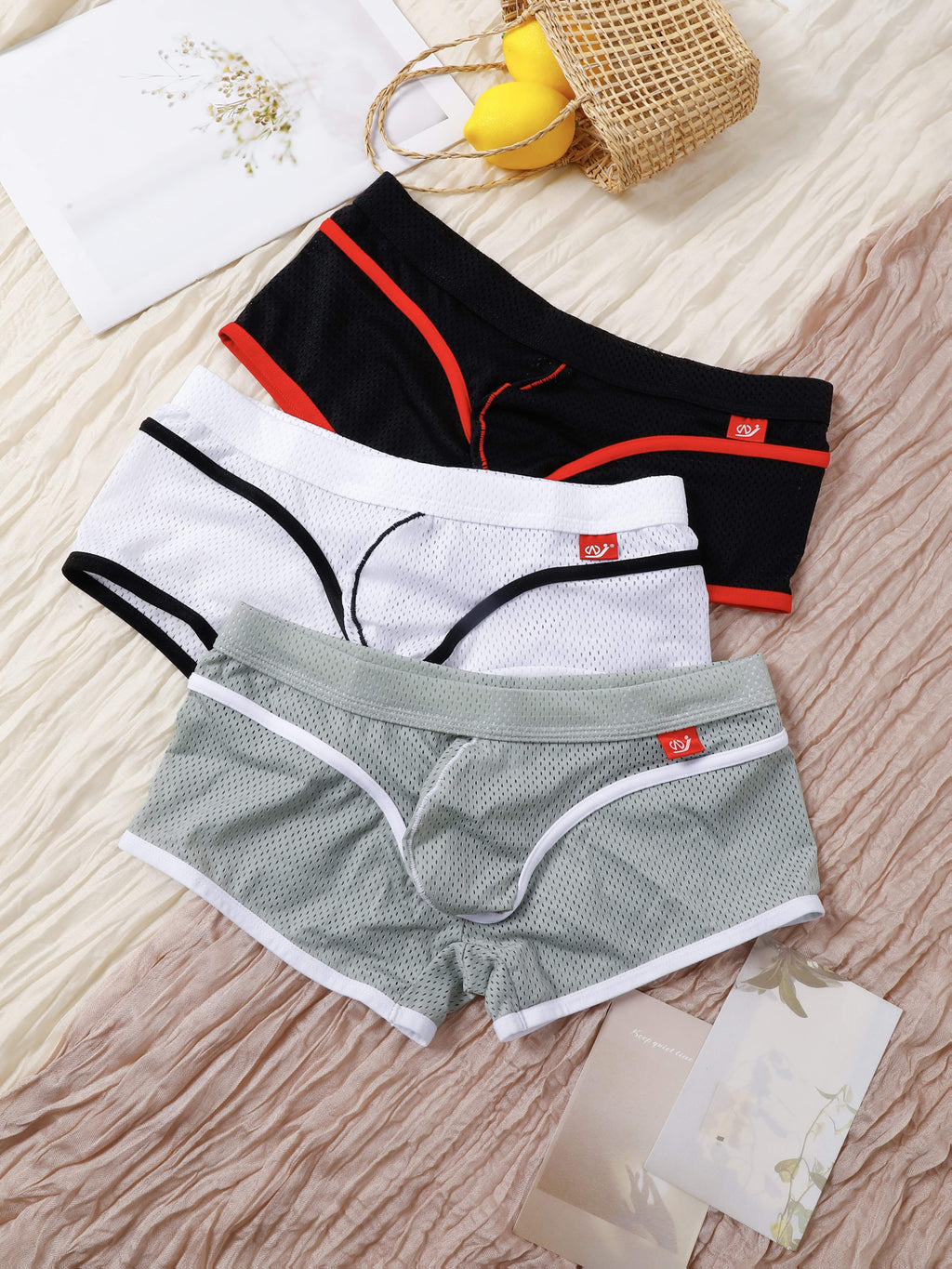 Boxer de sport respirant microfibre homme — lot de 3, uni, du S au XL (modèle 2)
