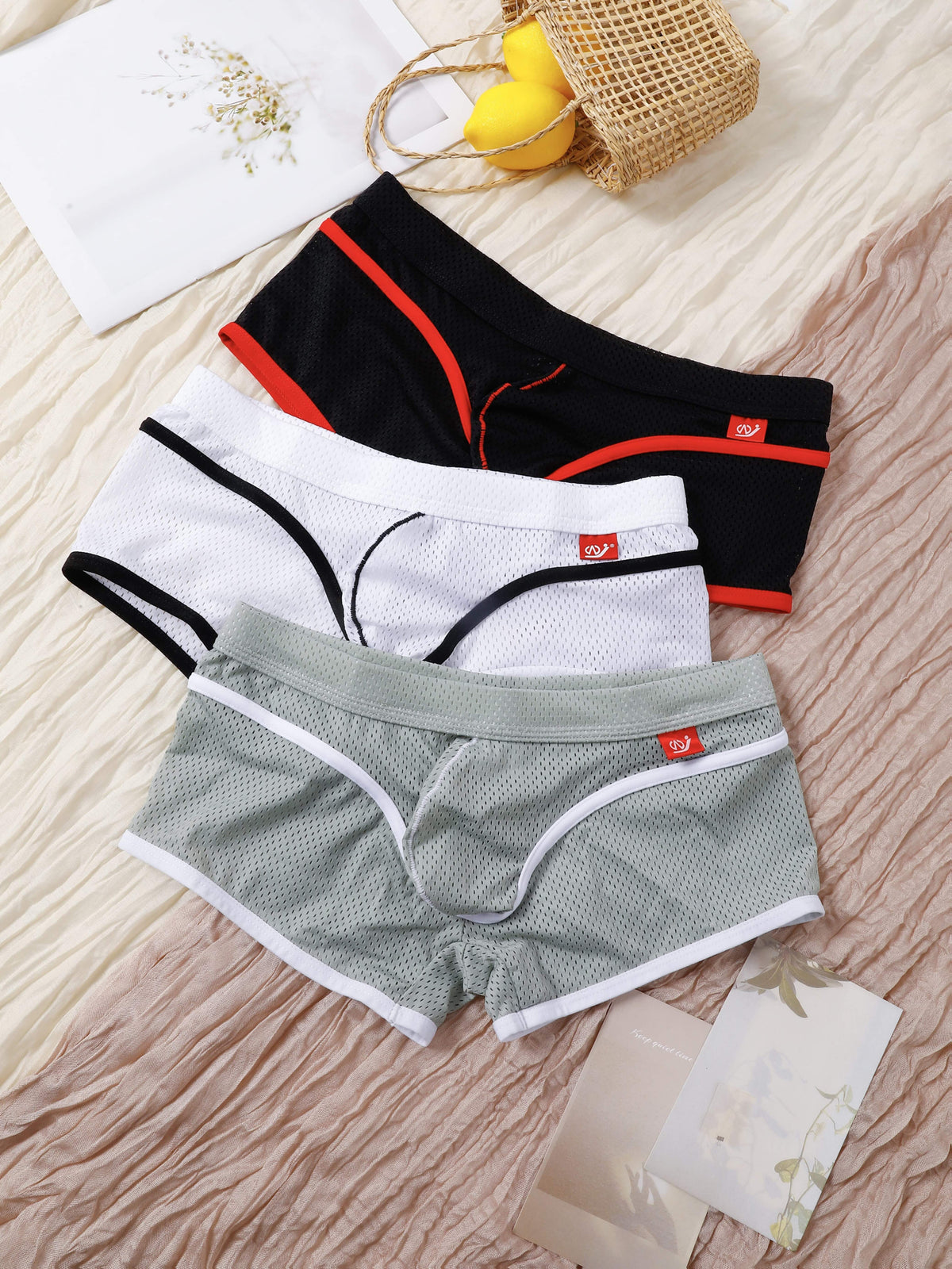 Boxer de sport respirant microfibre homme — lot de 3, uni, du S au XL (modèle 2)