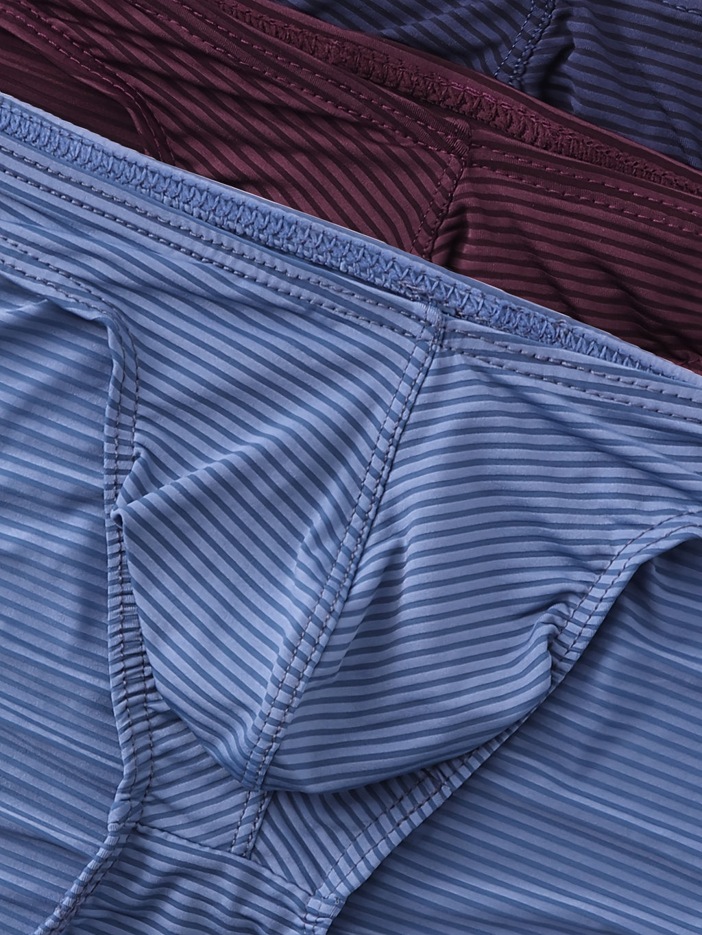 Slip taille basse microfibre homme — lot de 3, rayé