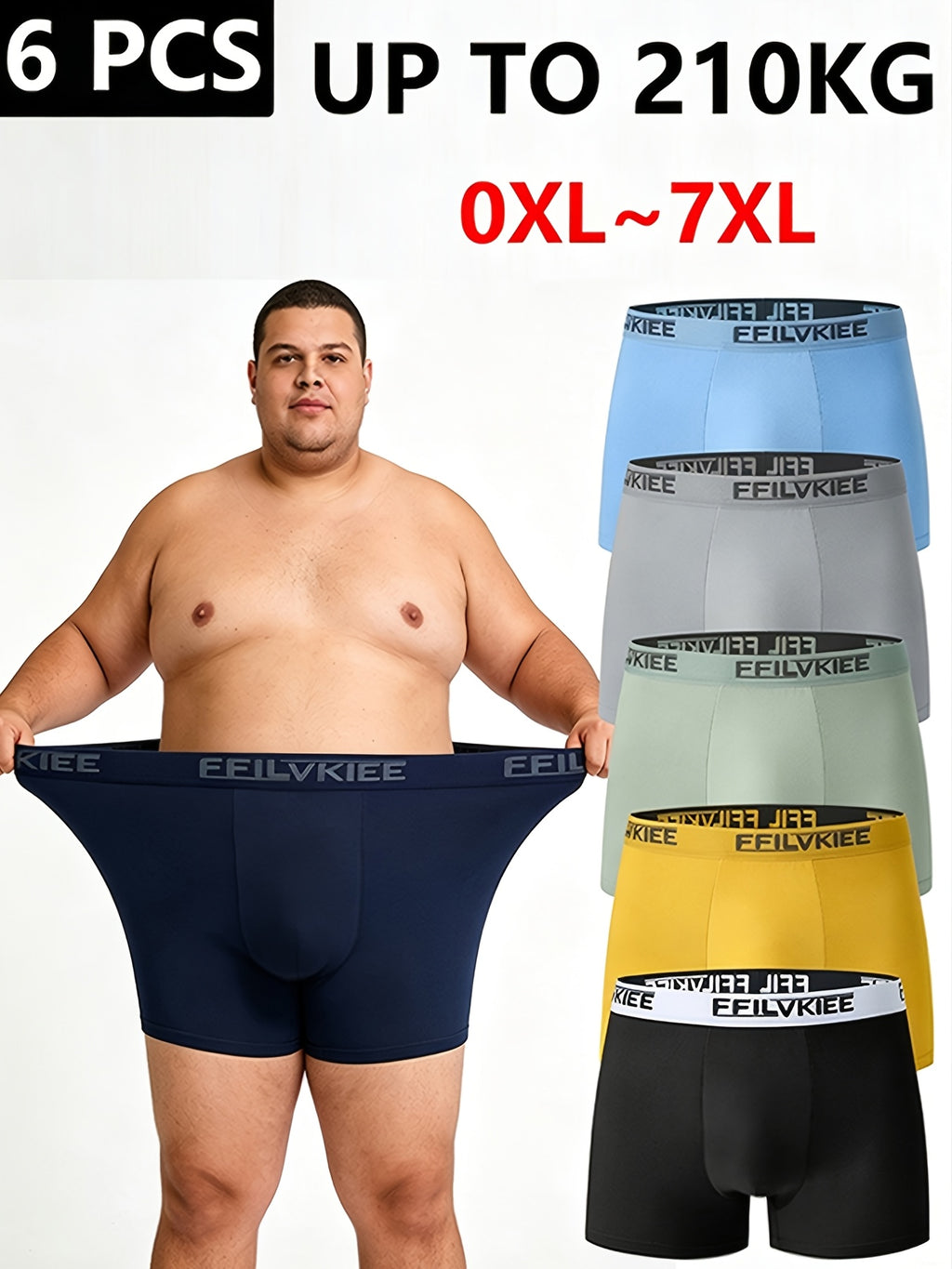 Boxer grande taille de sport microfibre homme — lot de 6, uni