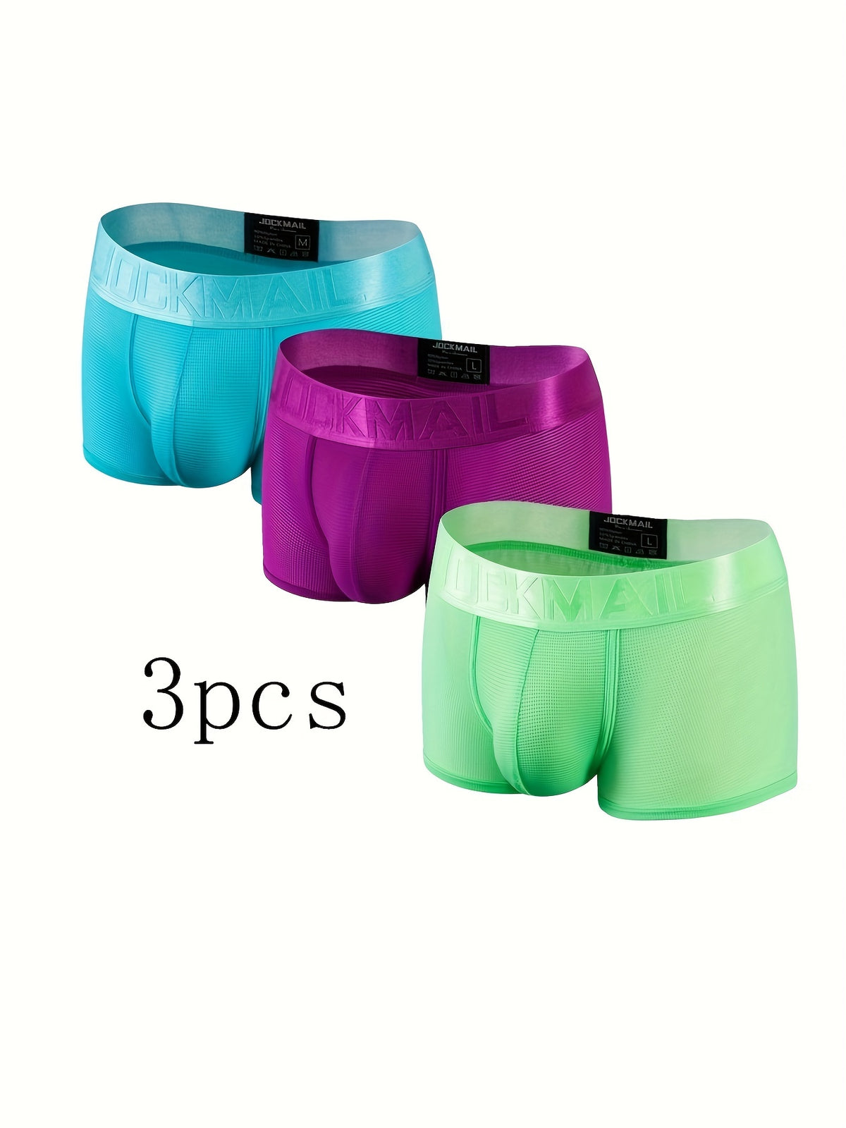 Boxer respirant doux homme — lot de 3, rose + rose rouge + orchidée colorée — vue 4 Image