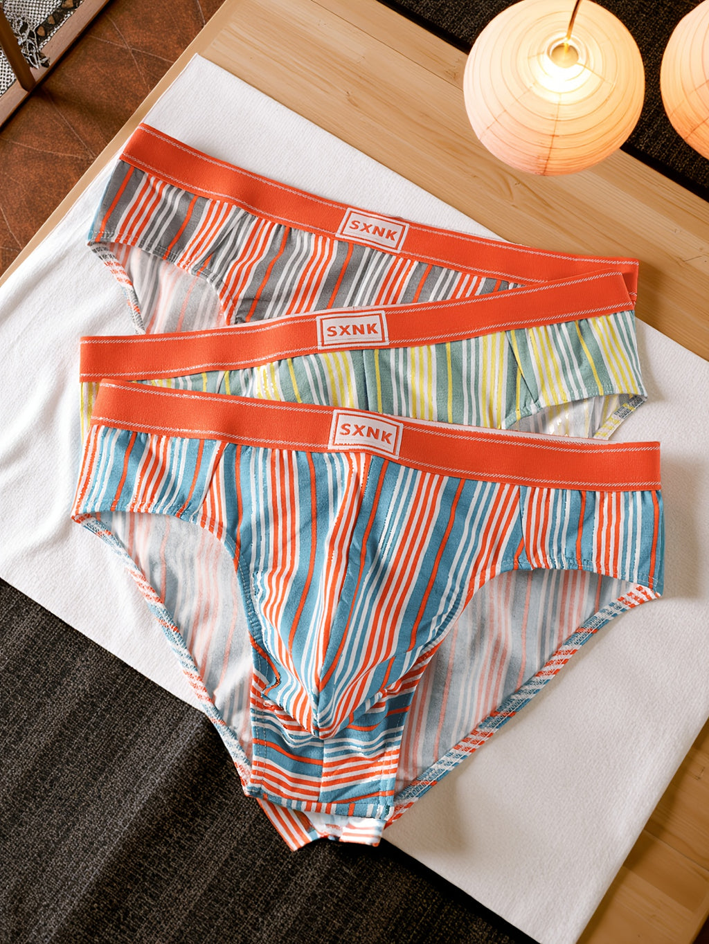 Slip respirant coton homme — lot de 3, bleu foncé + gris + vert