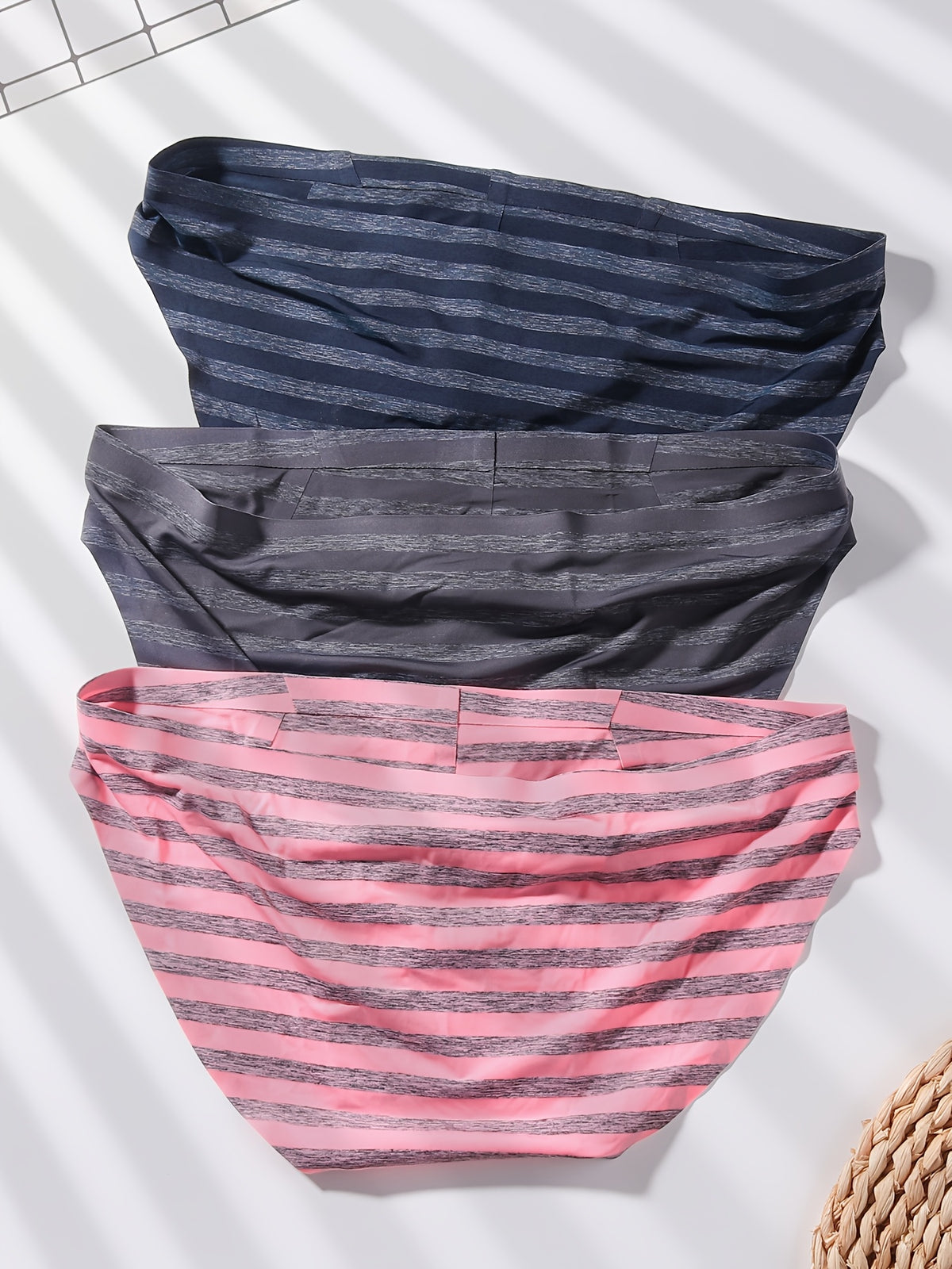 Slip sans couture taille basse microfibre homme — lot de 3, uni