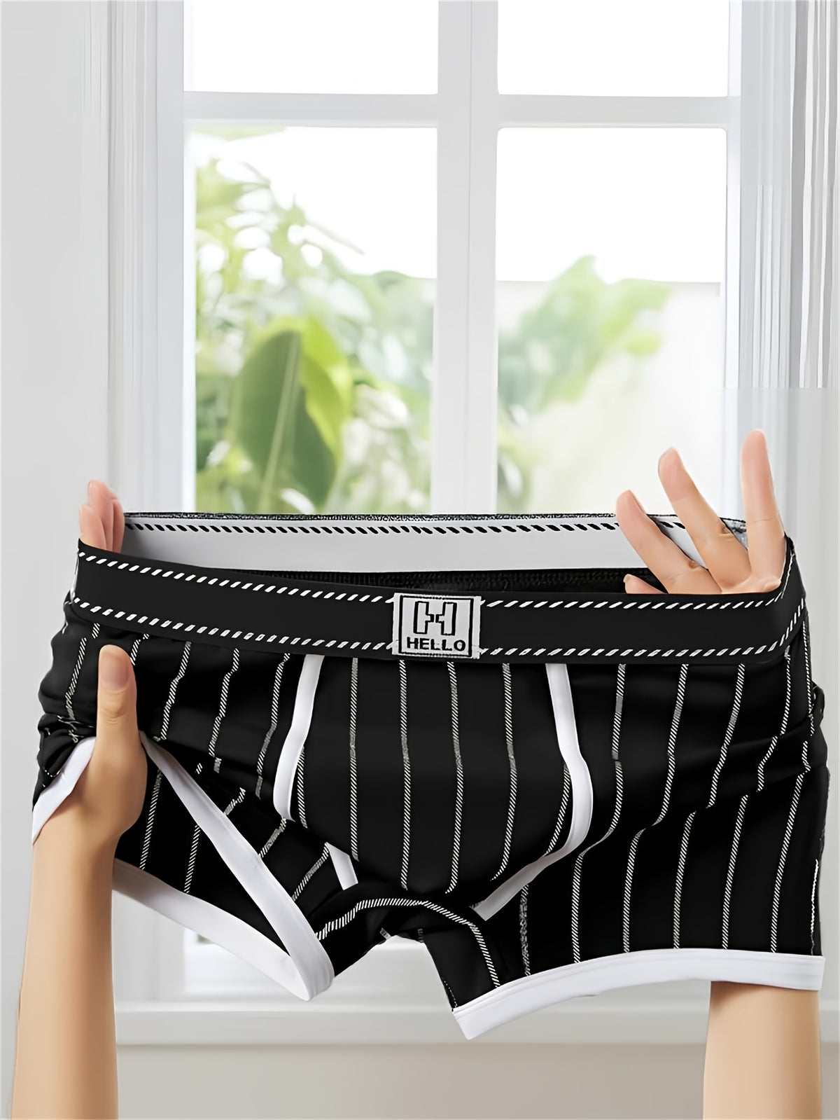 Boxer de sport respirant coton homme — lot de 4, rayé, du XS au XL