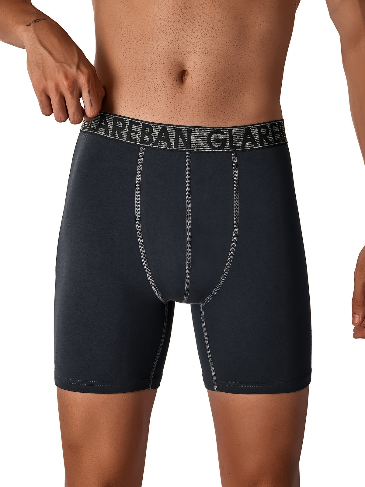 Boxer long coton homme — lot de 4, uni, assortiment S