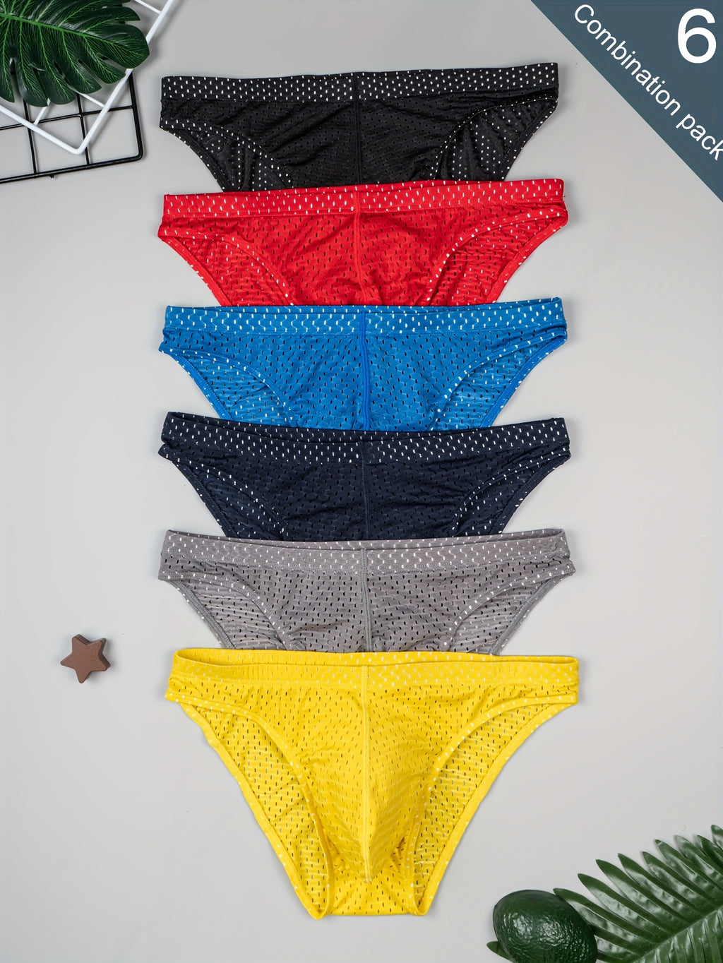Slip de sport séchage rapide microfibre homme — lot de 6, uni
