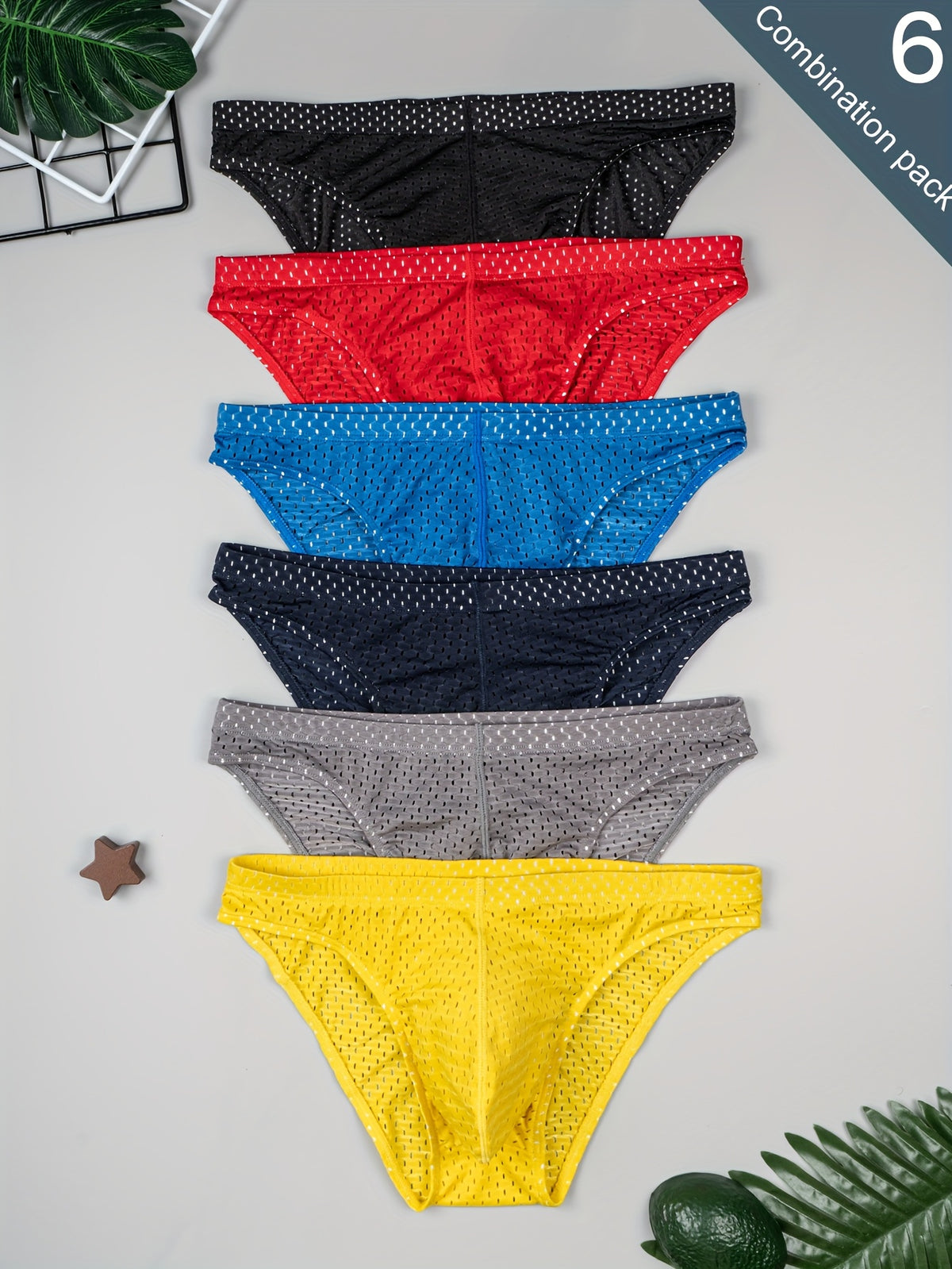 Slip de sport séchage rapide microfibre homme — lot de 6, uni