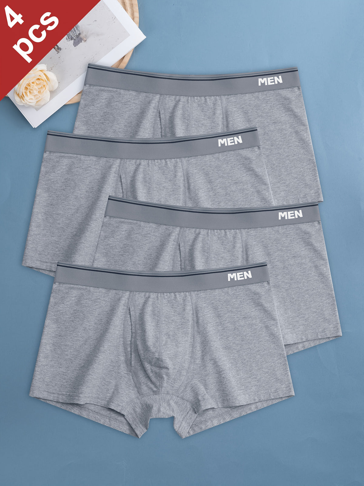 Boxer de sport coton homme — lot de 4, à lettres — vue 8