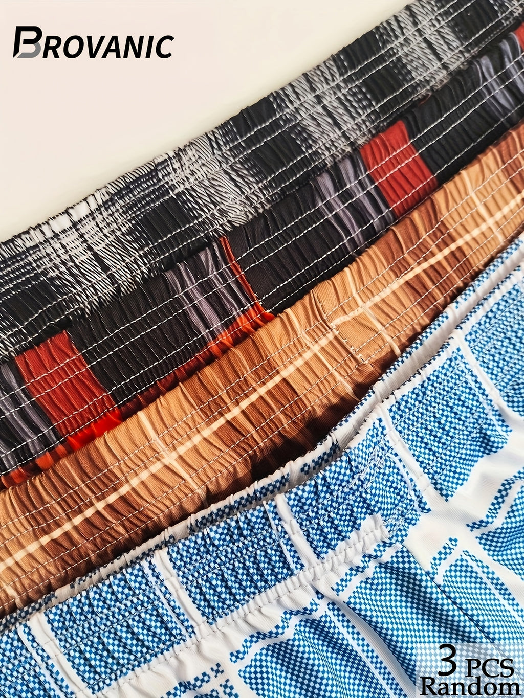 Boxer large respirant microfibre homme — lot de 3, à carreaux