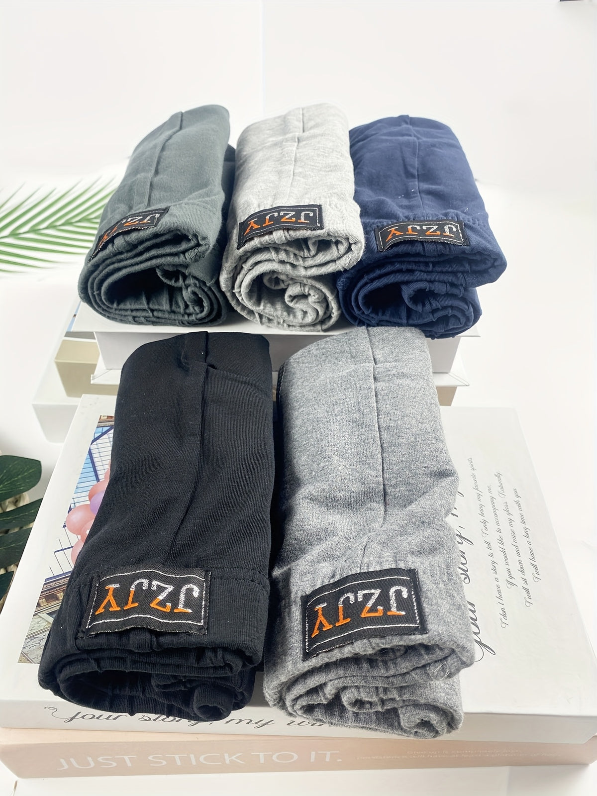 Boxer large de sport coton homme — lot de 5, uni, assortiment E