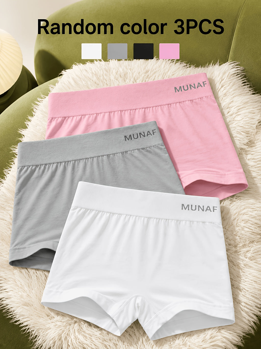 Boxer respirant microfibre homme — lot de 3, uni, assortiment S