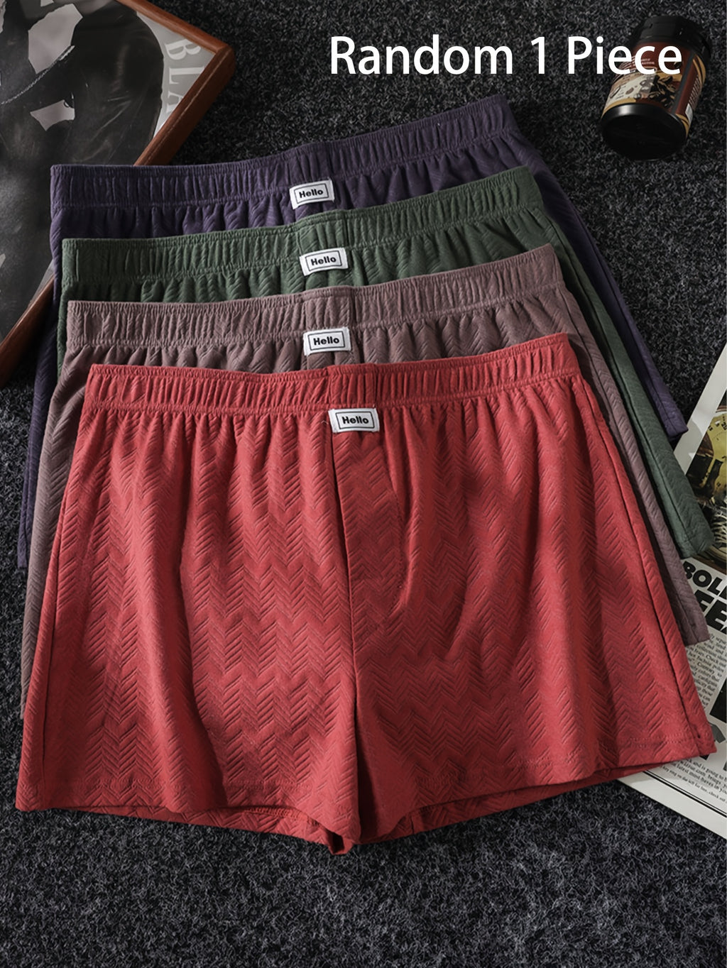 Boxer large grande taille coton homme, uni