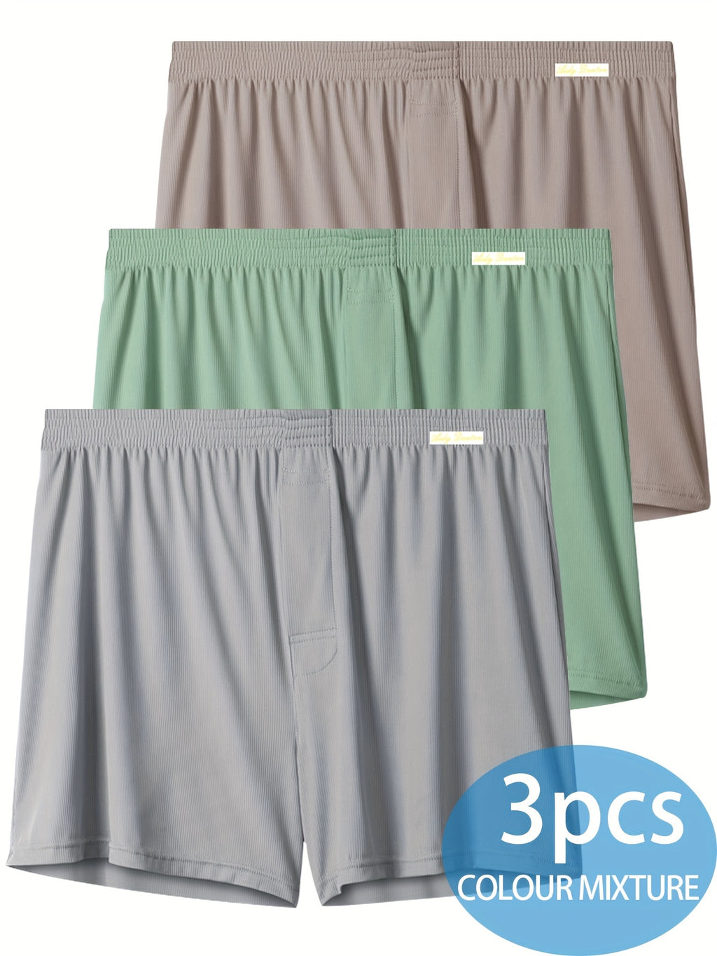 Boxer large de sport microfibre homme — lot de 3, rayé