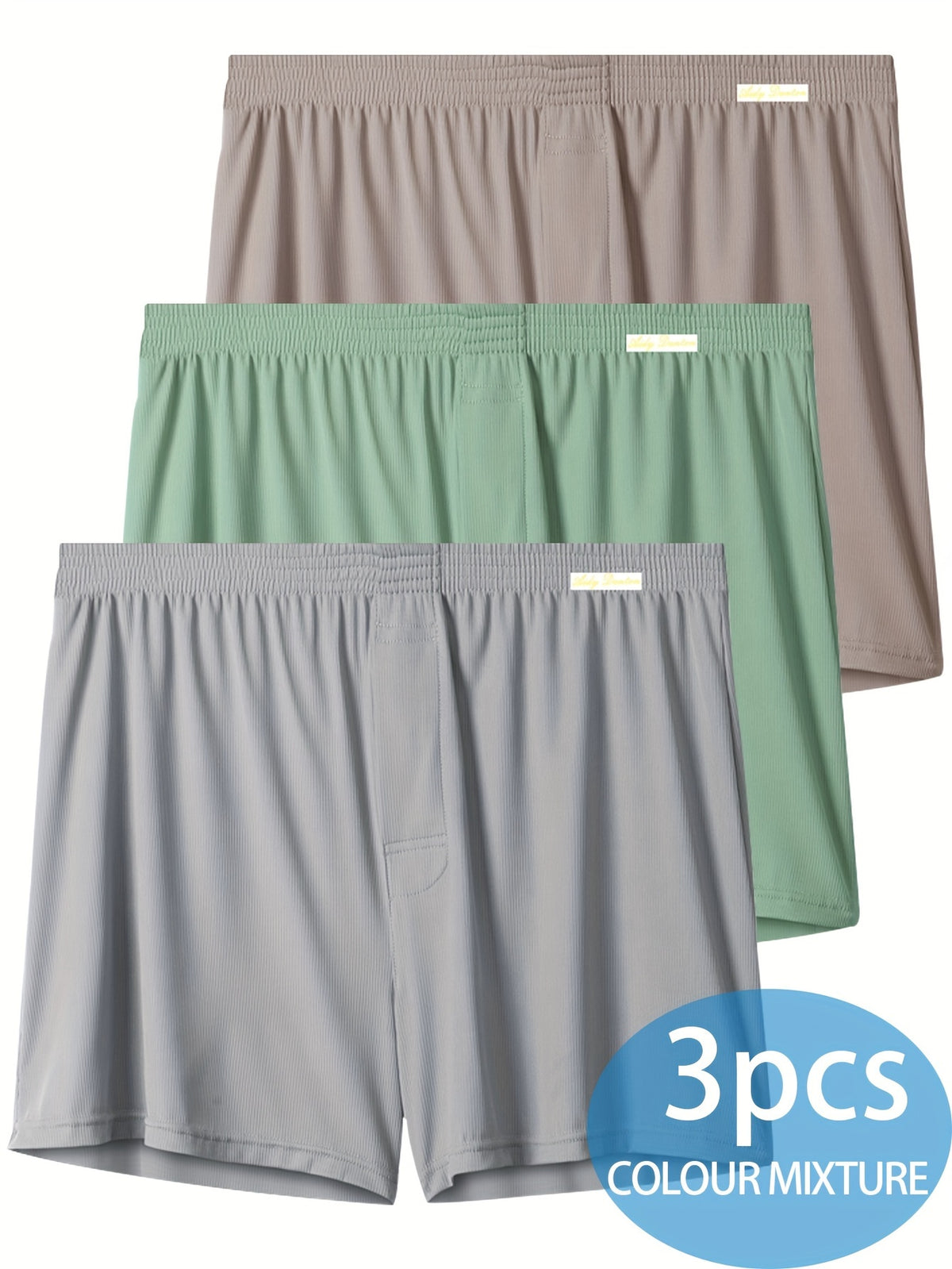 Boxer large de sport microfibre homme — lot de 3, rayé